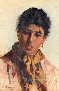 Eugenio de Blaas Painting - von Retrato de una mujer dama Eugenio de Blaas